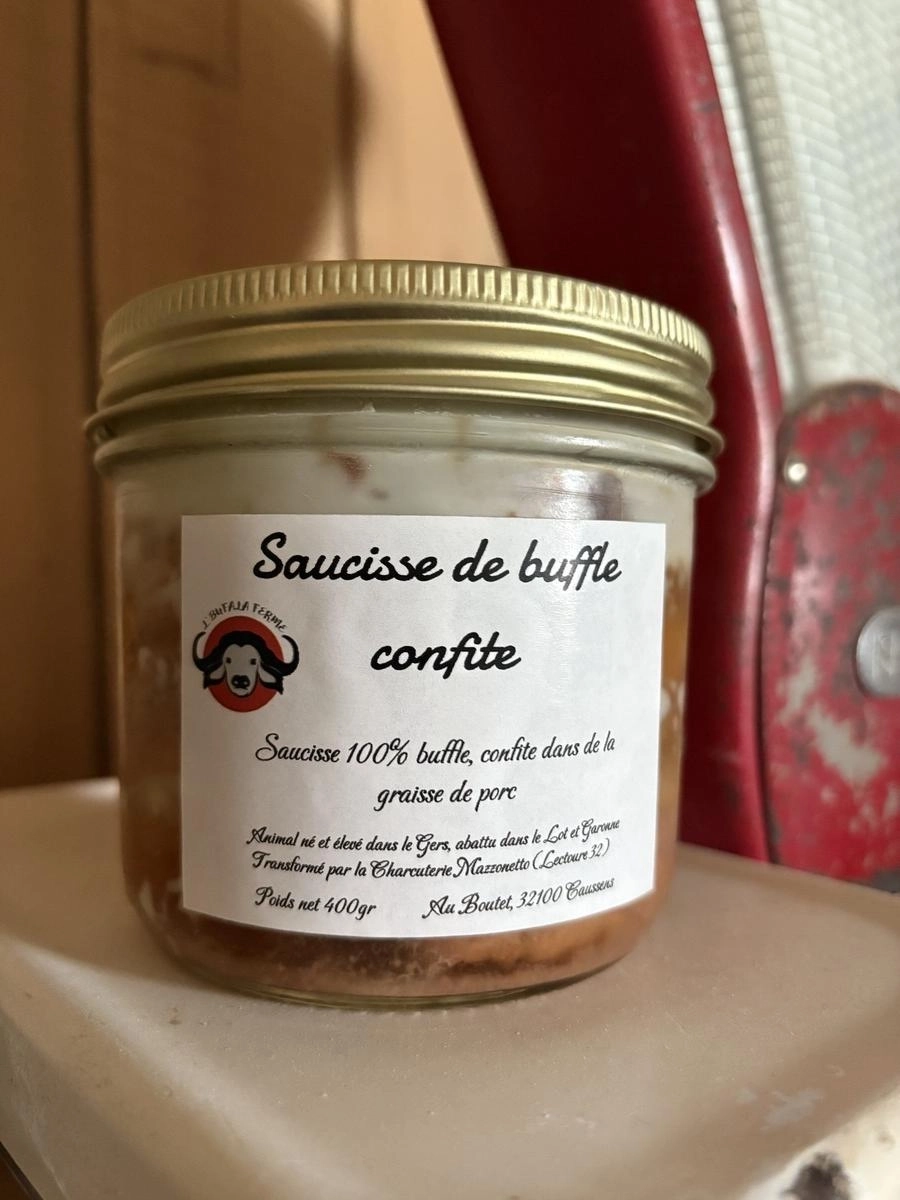 Saucisse de buffle confite