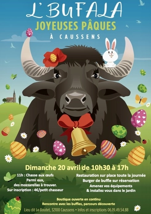 🐃 L’Bufala vous accueille à la Ferme le dimanche 20 avril pour célébrer Pâques ! 🐣